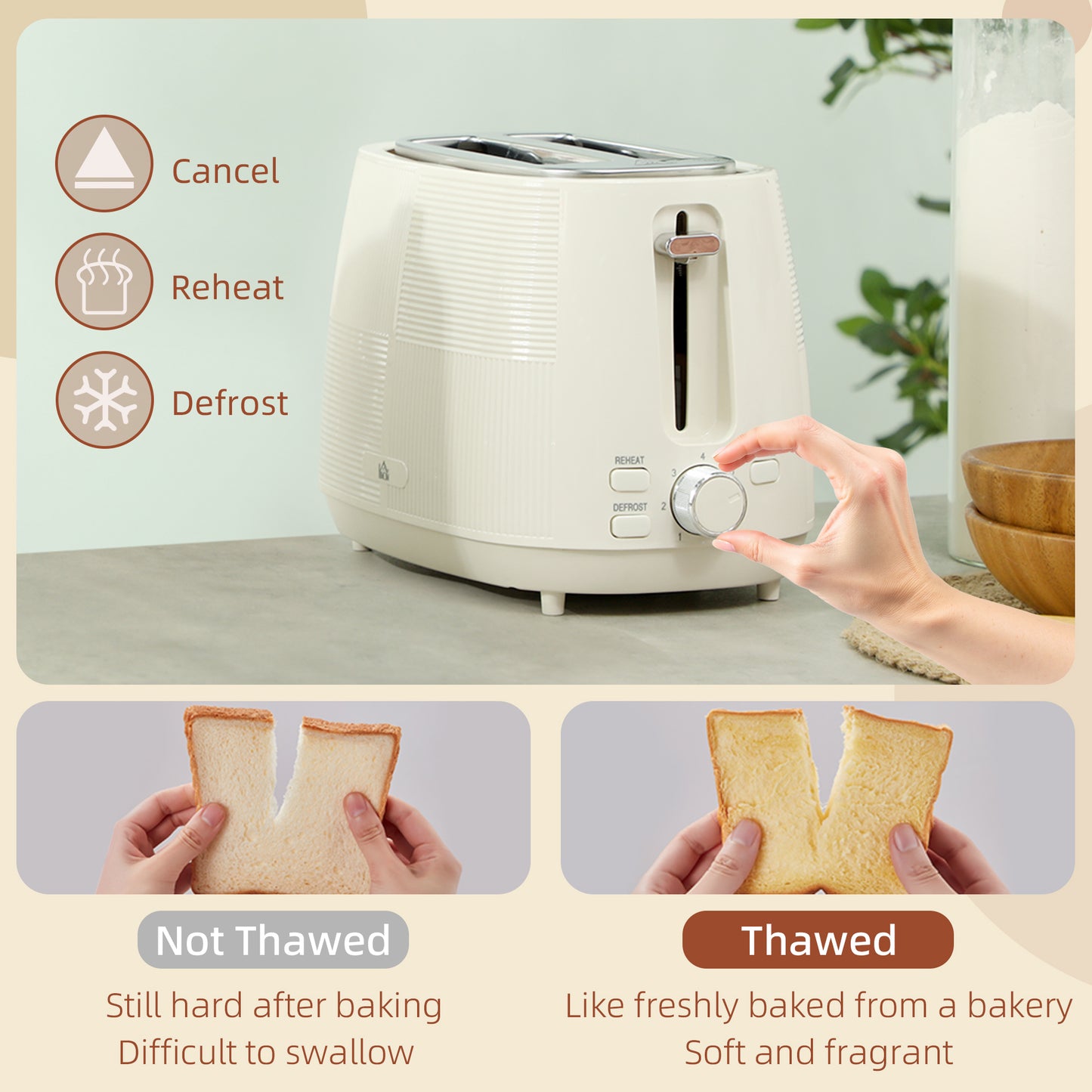 Kettle and Toaster Set, 1.7L 3000W Fast Boil Kettle & 2 Slice Toaster Kitchen Set with 7 Level Browning Controls, Defrost