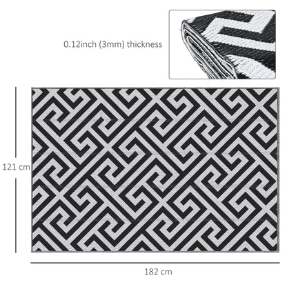 Outdoor Rug Reversible Mat Plastic Straw Rug Portable RV Camping Mat for Garden Deck Picnic Indoor, 121 x 182 cm (4 x 6 ft)