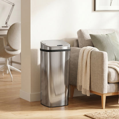 50L Infrared Touchless Automatic Motion Sensor Dustbin Stainless Steel Trash Can Home Office