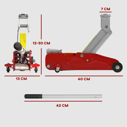 Low Profile Jack, 2 Ton Hydraulic Car Jack for Car Trailer Garage Tyre Repair, Red