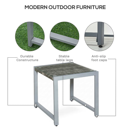 Rattan End Table Side Coffee Desk Outdoor Patio Wicker Sofa Chat Garden Furniture