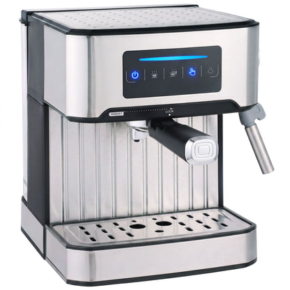 Espresso Machine, 20-Bar Cappuccino Coffee Maker with Frother Wand, 1.6L Tank, Single/Double/Manual Shot, LED Touch