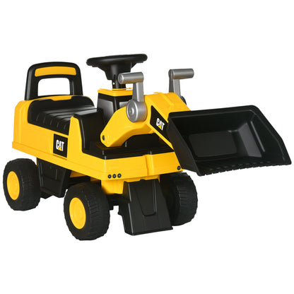 Ride on Tractor, CAT Licensed Kids Ride On Digger Excavator, Construction Toy Car with Adjustable Bucket, Horn