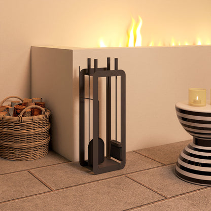 5 Pieces Fireplace Companion Set, Metal Fireplace Accessories Fireside Companion Set with Brush, Shovel, Poker