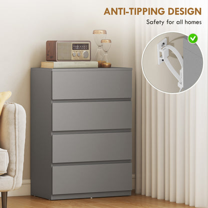 Chest of Drawers, 4-Drawer Storage Cabinets, Modern Dresser, Storage Drawer Unit for Bedroom