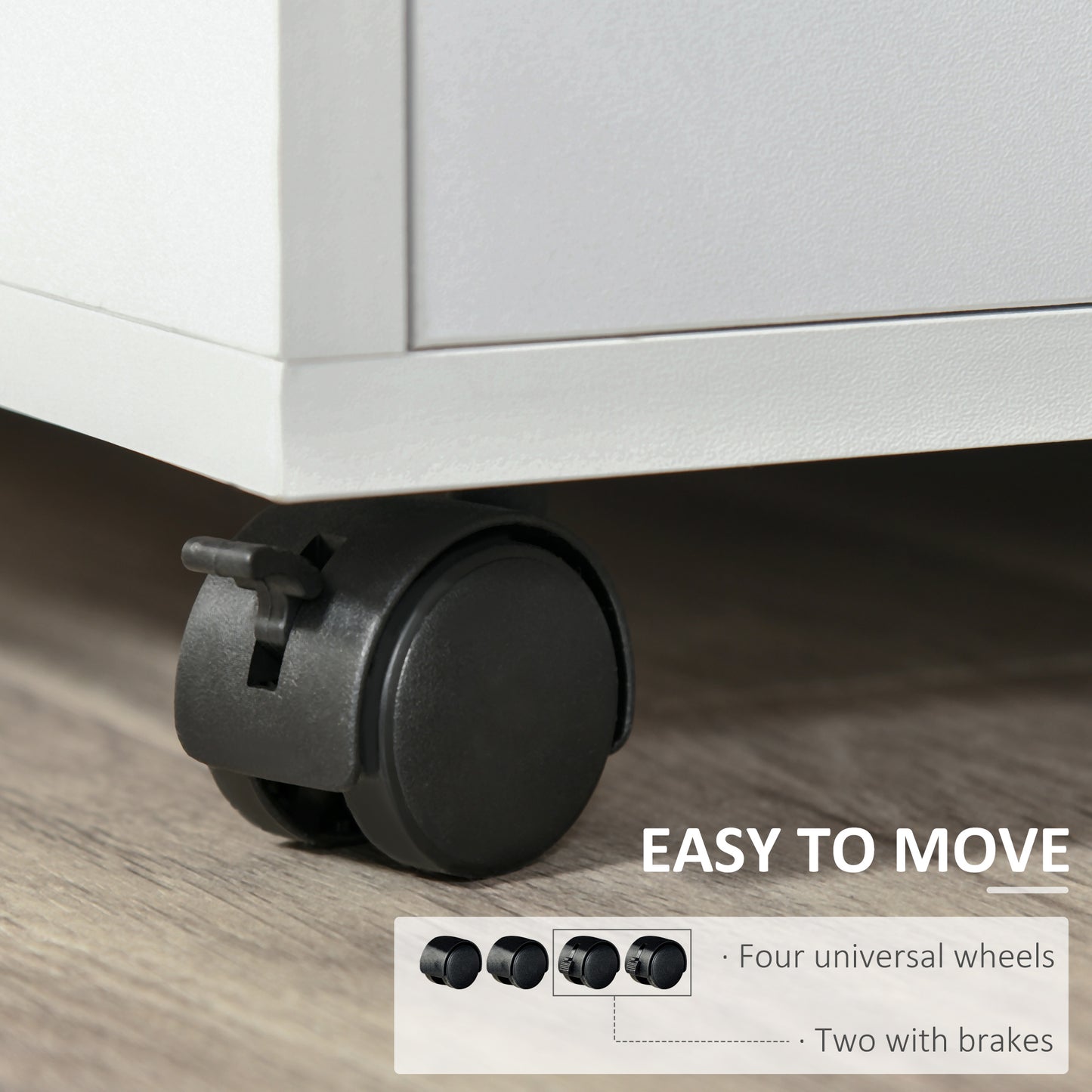 Multi-Storage Printer Stand, Mobile File Cabinet with Shelves