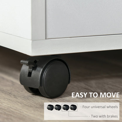 Multi-Storage Printer Stand, Mobile File Cabinet with Shelves