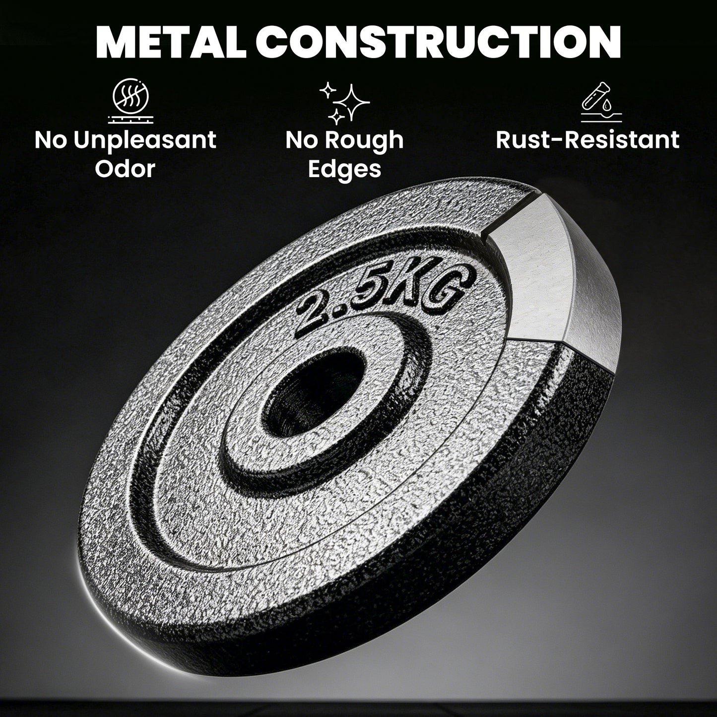 Weight Plates Set, 1"/2.5cm Weight Disc Pair, 4 x 2.5kg Metal Dumbbell/Barbell Plates for Home Gym