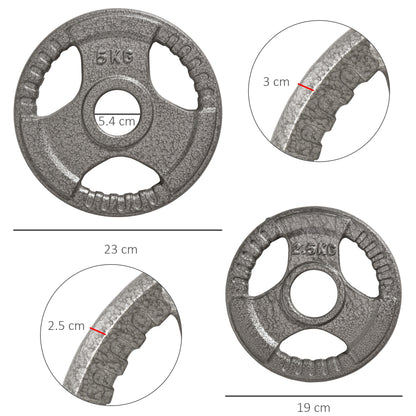 Set of 4 Cast Iron Weight Plate for 2 inch/5cm hole Dumbbell Handle Bar 15kg Dumbbell Plates Barbell Weight 2 x 5kg