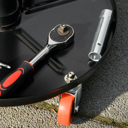 Rolling Mechanical Stool, Pneumatic Adjustable Workshop Stool with Tool Tray, Wheels - Black