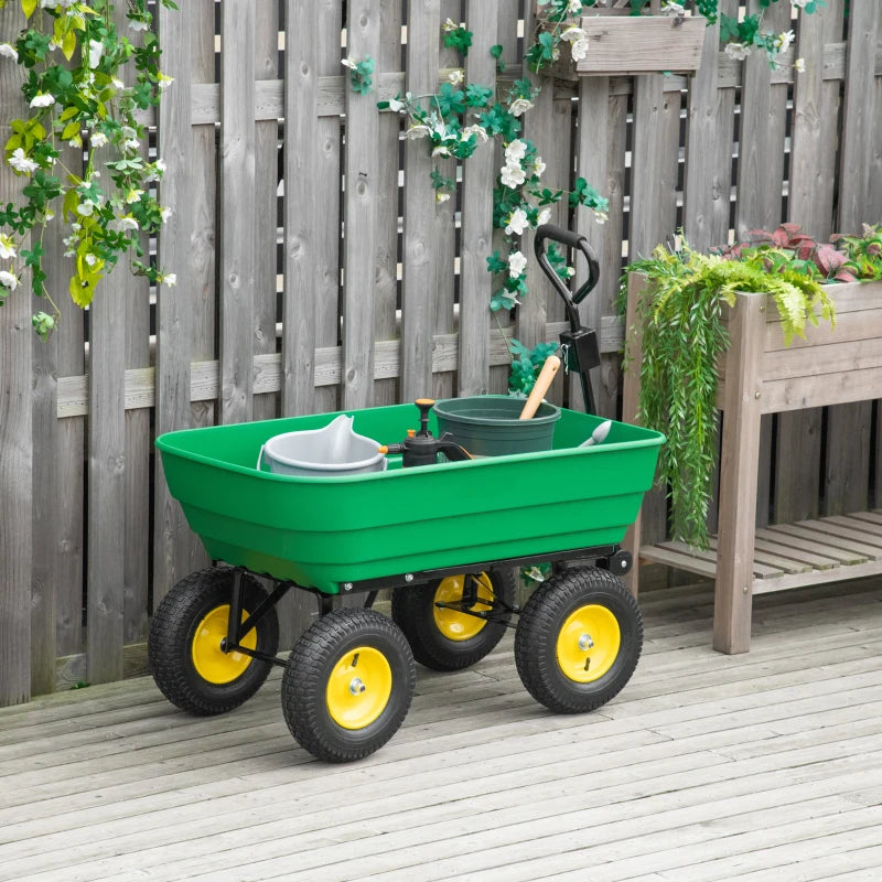 125 Litre Large Heavy Duty 4 Wheeled Dump Tilt Wheelbarrow / Tipping Truck