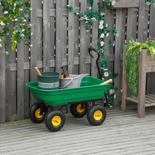 75 Litre Large Heavy Duty Garden Dump Tilt Trolley / Tipping Truck