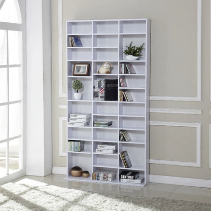 33 Section Adjustable Shelf Bookcase / Storage Unit - White