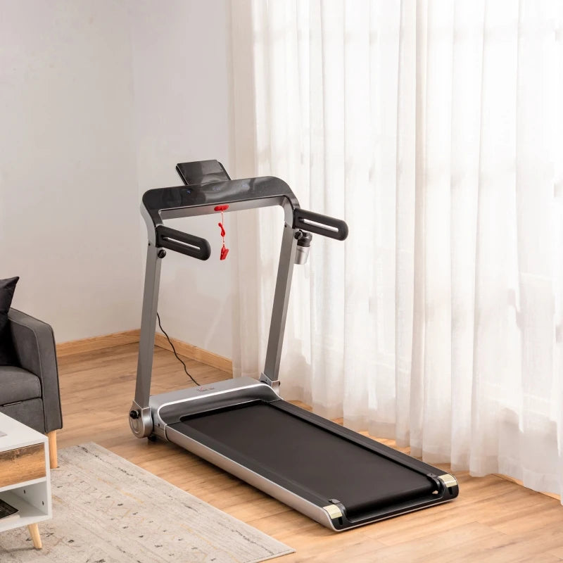 15km/h - Treadmill with 6-Level Speed Shortcuts, LED Monitor, USB Port and Phone / Drinks Holder