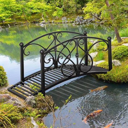 Classic Garden Bridge with Safety Railings