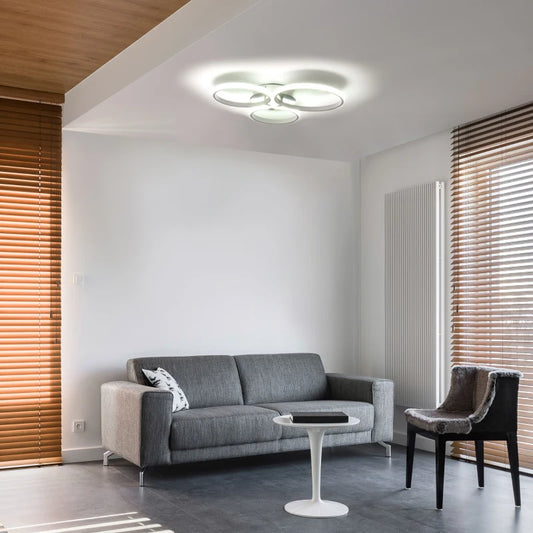 Modern 3-Circle LED Ceiling Light with Metal Base