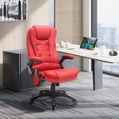 Executive Tilt & Recline Office Chair with Massage & Heat function - Red