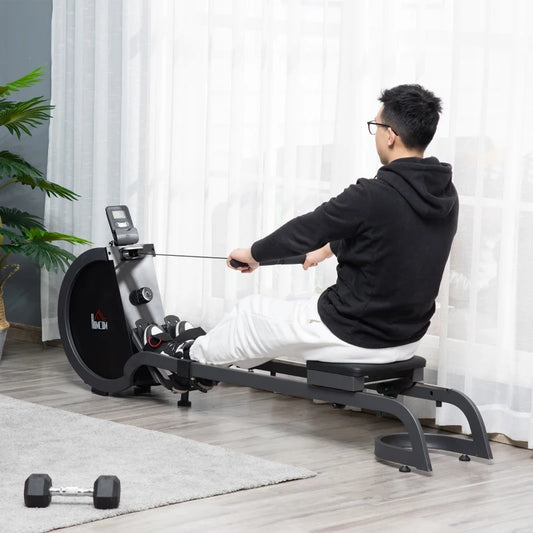 Adjustable Magnetic Resistance Rowing Machine with Digital Monitor and 16-Level Resistance Adjustment