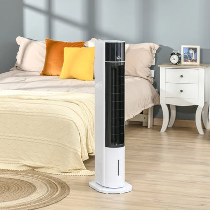 41" Oscillating Bladeless Air Cooler Fan with 3L Water Tank, 3 Speed Modes, Timer and Remote Control