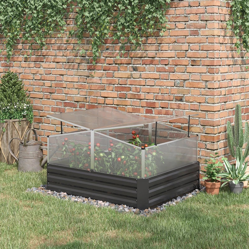 Galvanised Raised Garden Bed with Polycarbonate Top