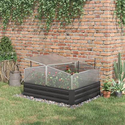 Galvanised Raised Garden Bed with Polycarbonate Top