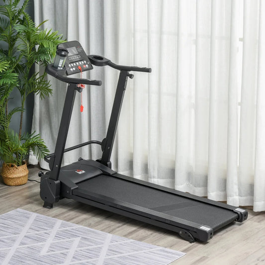 14km/h - Manual Incline Foldable Treadmill with 5 Speed Shortcut Settings, 12 Pre-Set Programs and LCD Display