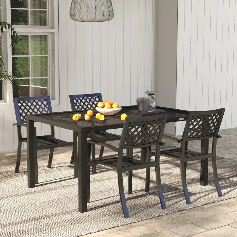 4-Seater Steel Frame Wire Mesh Garden Dining Table - (Chairs not Included)