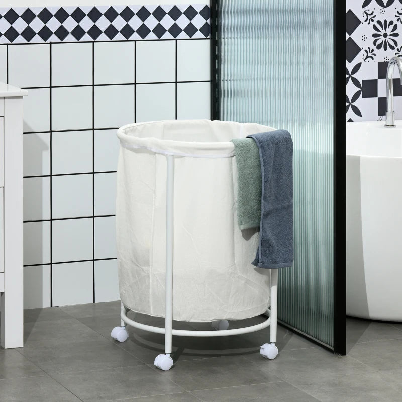 100L Large Capacity - Rolling Laundry Bin with Steel Frame and Removable Lining