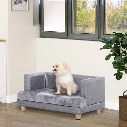 Soft Cushioned Dog Sofa Bed with Surrounding Back and Arms for Small Sized Dogs