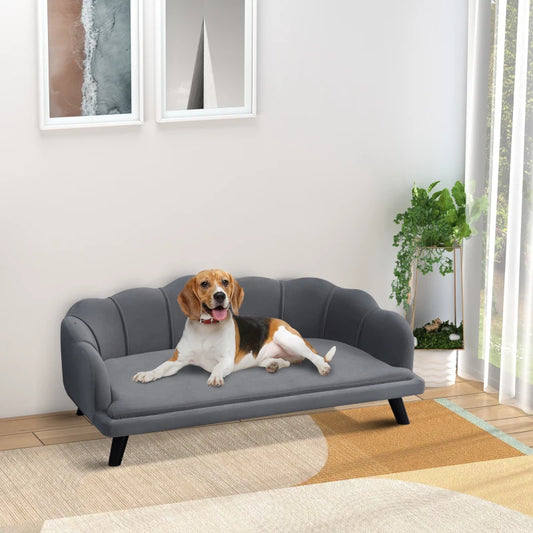 Loveseat Style Dog Sofa Bed with Petal Backrest Design and Cushion - for Small / Medium Dogs