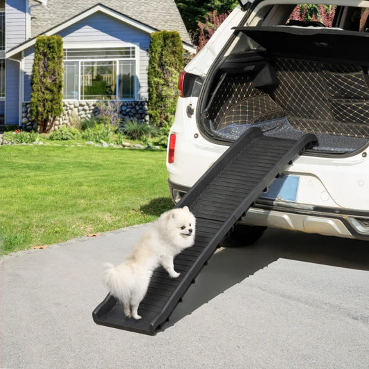 Foldable Pet Car Ramp for Easy Access to Car Boot - Anti Slip Grooves