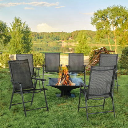 Set of 6 Folding Garden Chairs Conversational Seating - (Chairs Only)