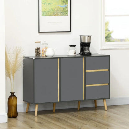 Slimline Sideboard Cupboard with 2 Cabinets & 3 Drawers