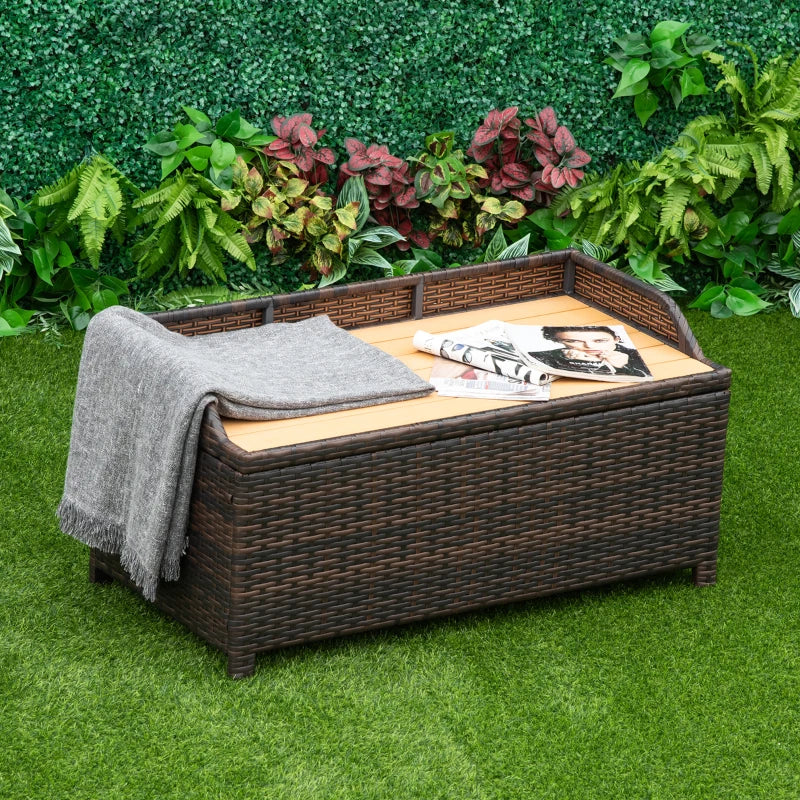 Rattan Ottoman Storage Bench - with Zip-Up Lining