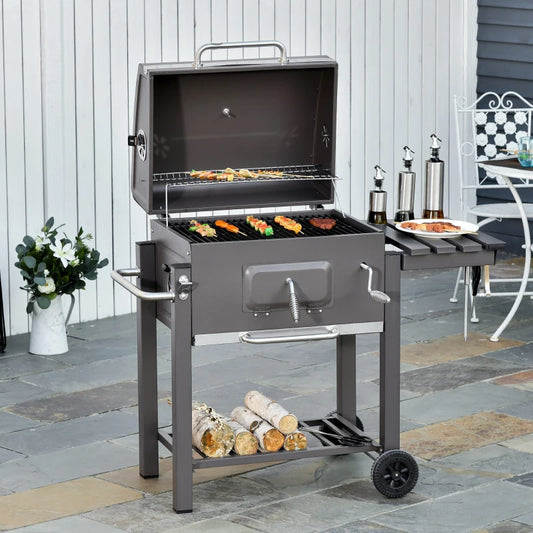 Charcoal Grill / BBQ with Adjustable Charcoal Grate