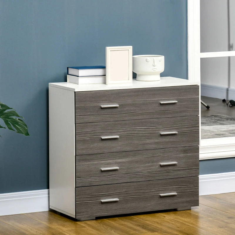 Two-Tone - 4-Drawer Dresser Chest of Drawers / Storage Organiser