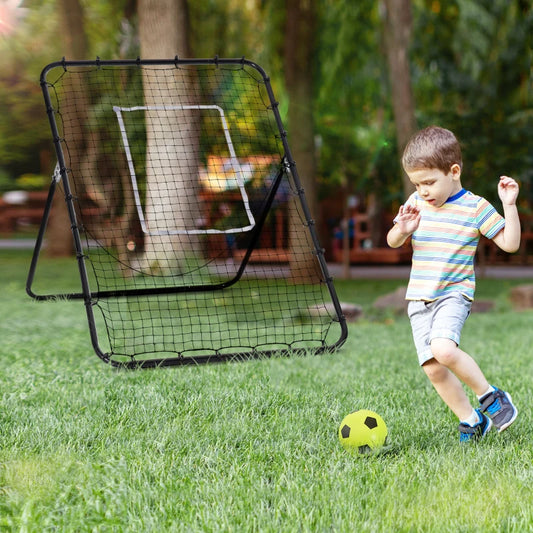 Foldable Rebounder Football Net with Adjustable Angles