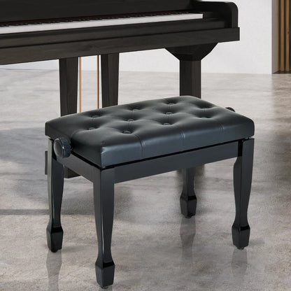 Leather Footstool / Piano Stool - Height Adjustable Bench