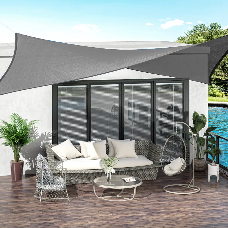 Sun Shade Sail Rectangular Outdoor Canopy for Seating Area Shade - Roped Included - (4 x 3m)