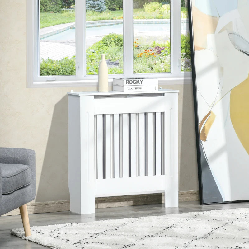 Small Radiator Cover - Vertical Slatted Vent Design with Top Display S ...