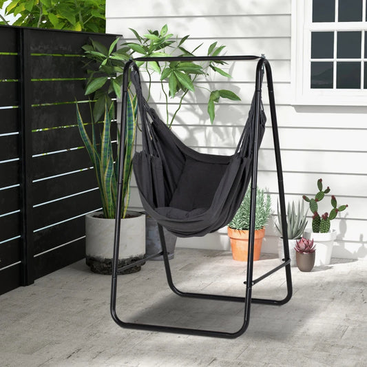 Hammock Swing Chair with Stand and Cushion