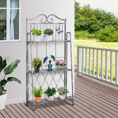 Metal Butterfly Style Freestanding Plant Stand / Flower Rack