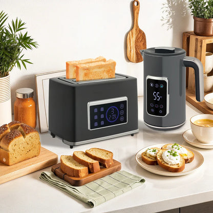 Smart Touch Screen Kettle and Toaster set - Grey