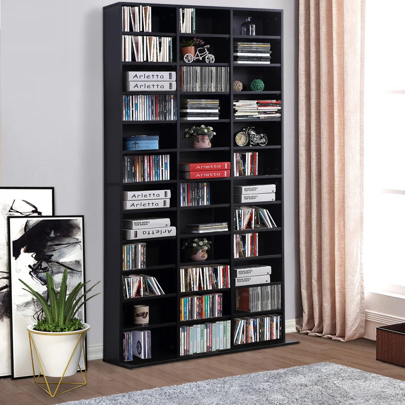 Bookcase Display Unit / Media Storage Unit with 36 Sections & 10 Adjustable Shelves