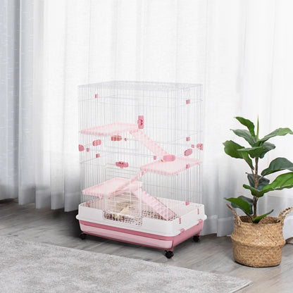 Portable - 4-Tier - Small Animal Cage (Hamsters / Gerbils etc) - Pink