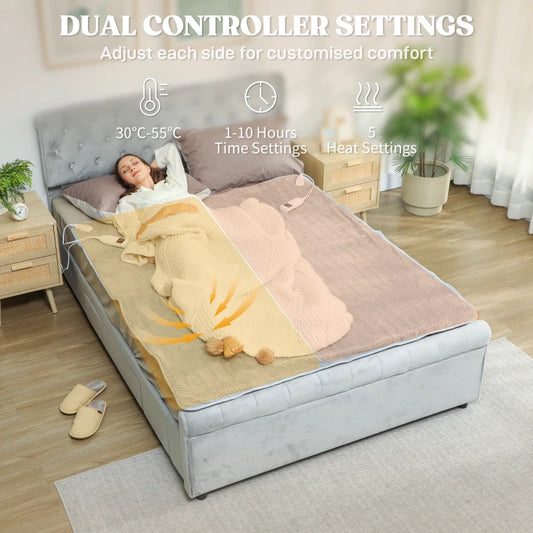 Heated Electric Blanket Throw with 5 Heating Levels for Christmas / Winter