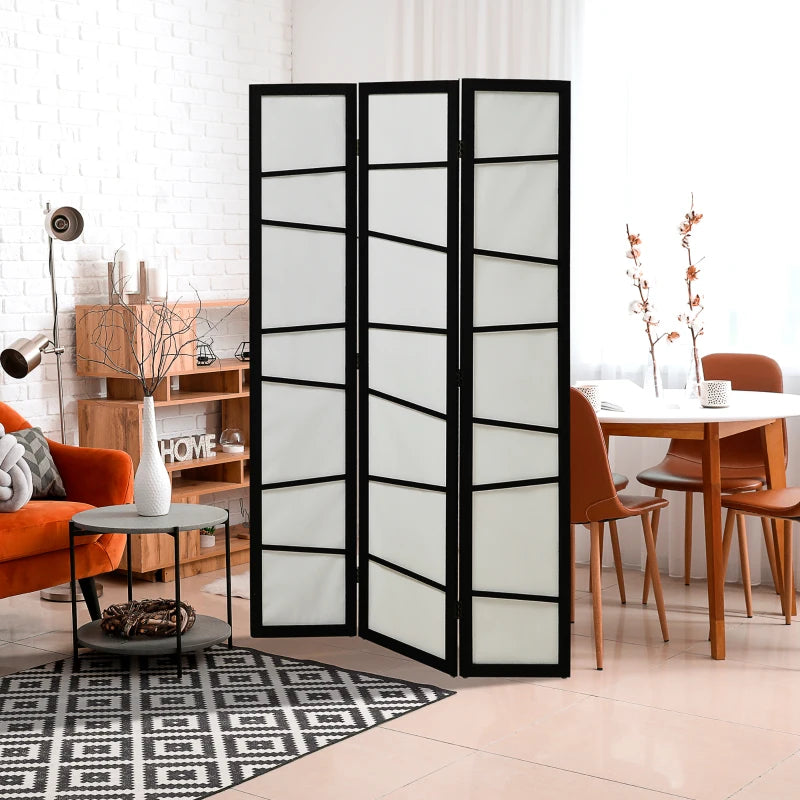 3-Panel Room Divider / Wooden Folding Screen Separator