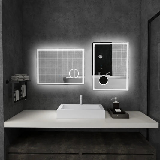 Anti-Fog - LED - Bathroom Mirror with 3x Magnifying Circle & 3 Colour Options, Smart Touch