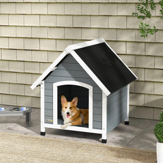 Dog House with Removable Floor and Wave Shaped PVC Roofing for Rainproofing