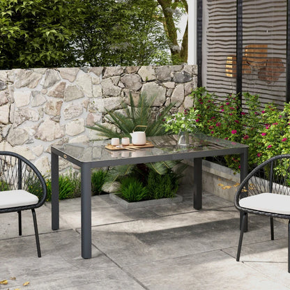 Aluminium Garden Table with Glass Tabletop - (Chairs not Included)